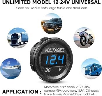 DC 12V Car Voltage Gauge LED Display